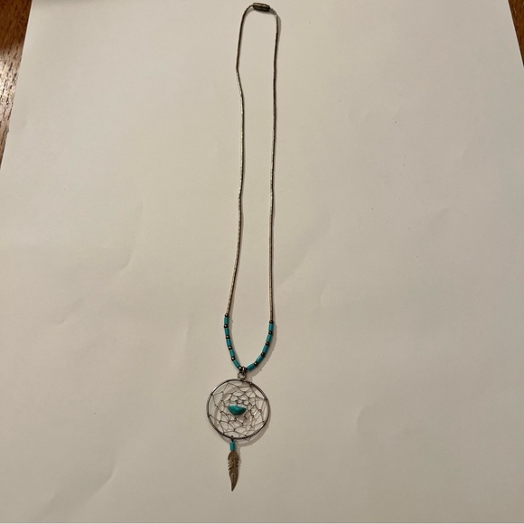 925 Sterling Silver Turquoise Dreamcatcher Necklace - Picture 10 of 10